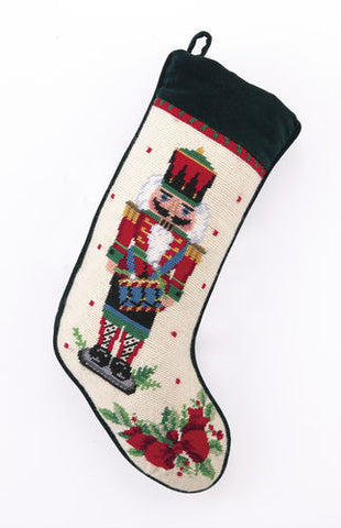 Holiday Nutcracker Melody Drum Needlepoint Stocking - 11" x 18"